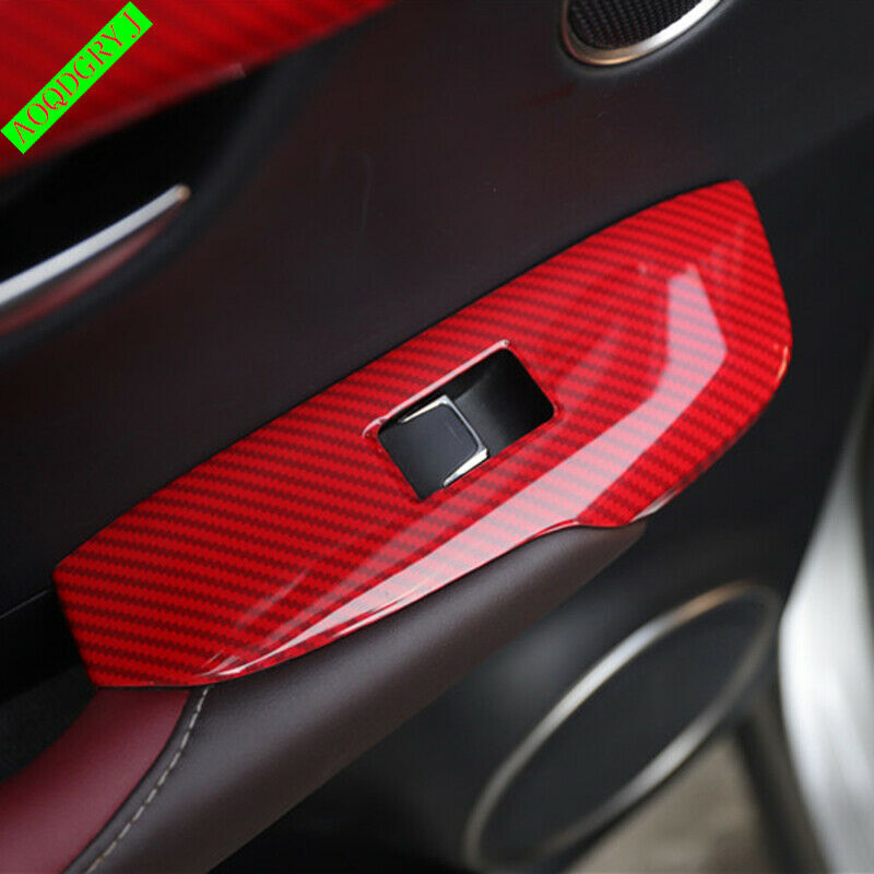 Red Carbon Fiber Side Window Lift Panel Trim for LEXUS NX200t 300H 300 2015-2021