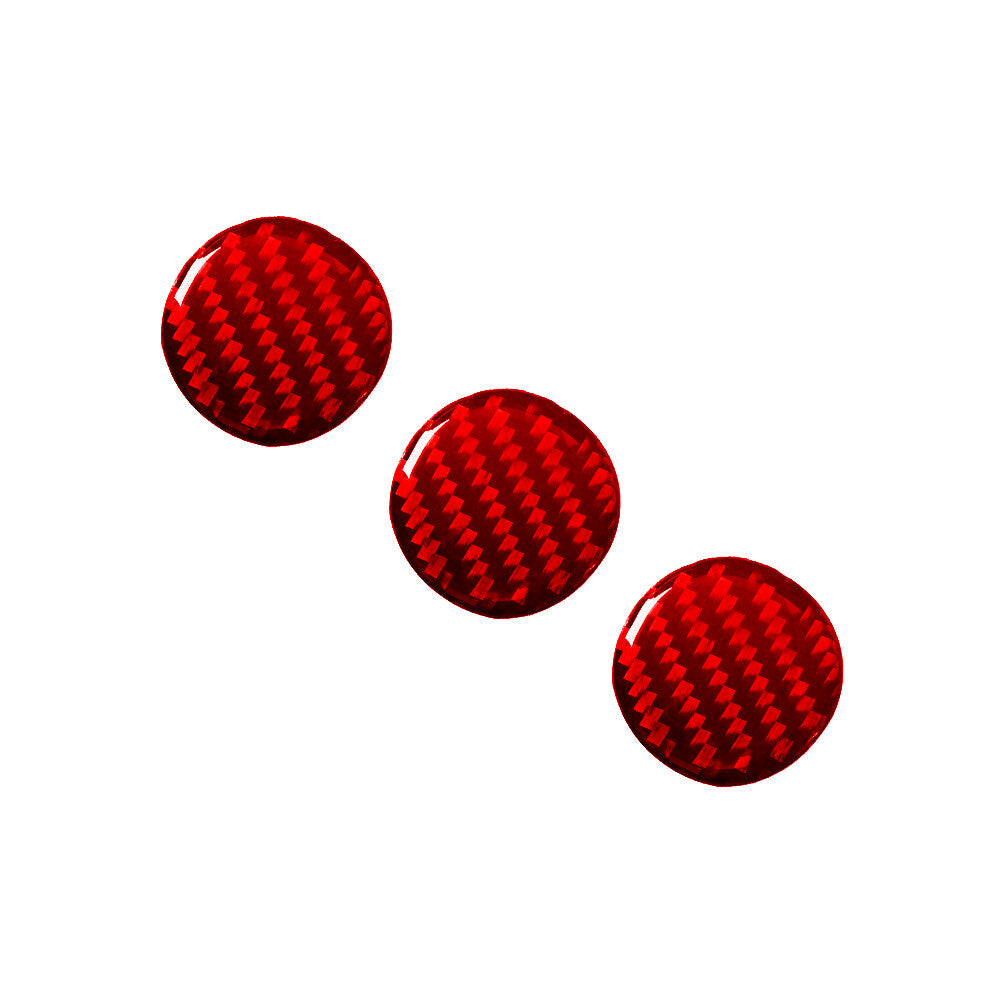3X Red Carbon Fiber Radio Button Trim for Land Rover Discovery Sport 2015-19