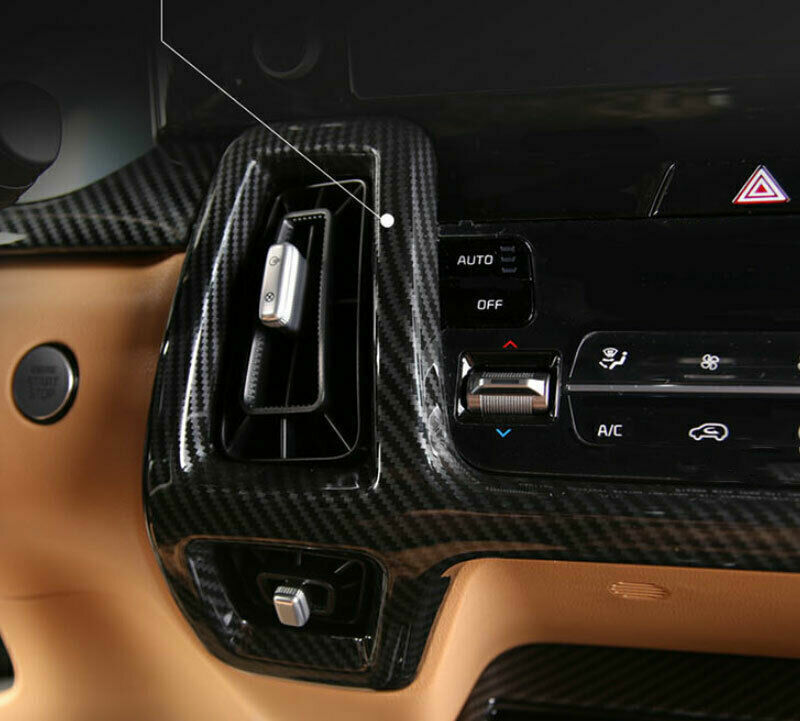 for Kia Sorento 21-23 Carbon Fiber Center Console Air Vent Outlet Panel Trim 1P