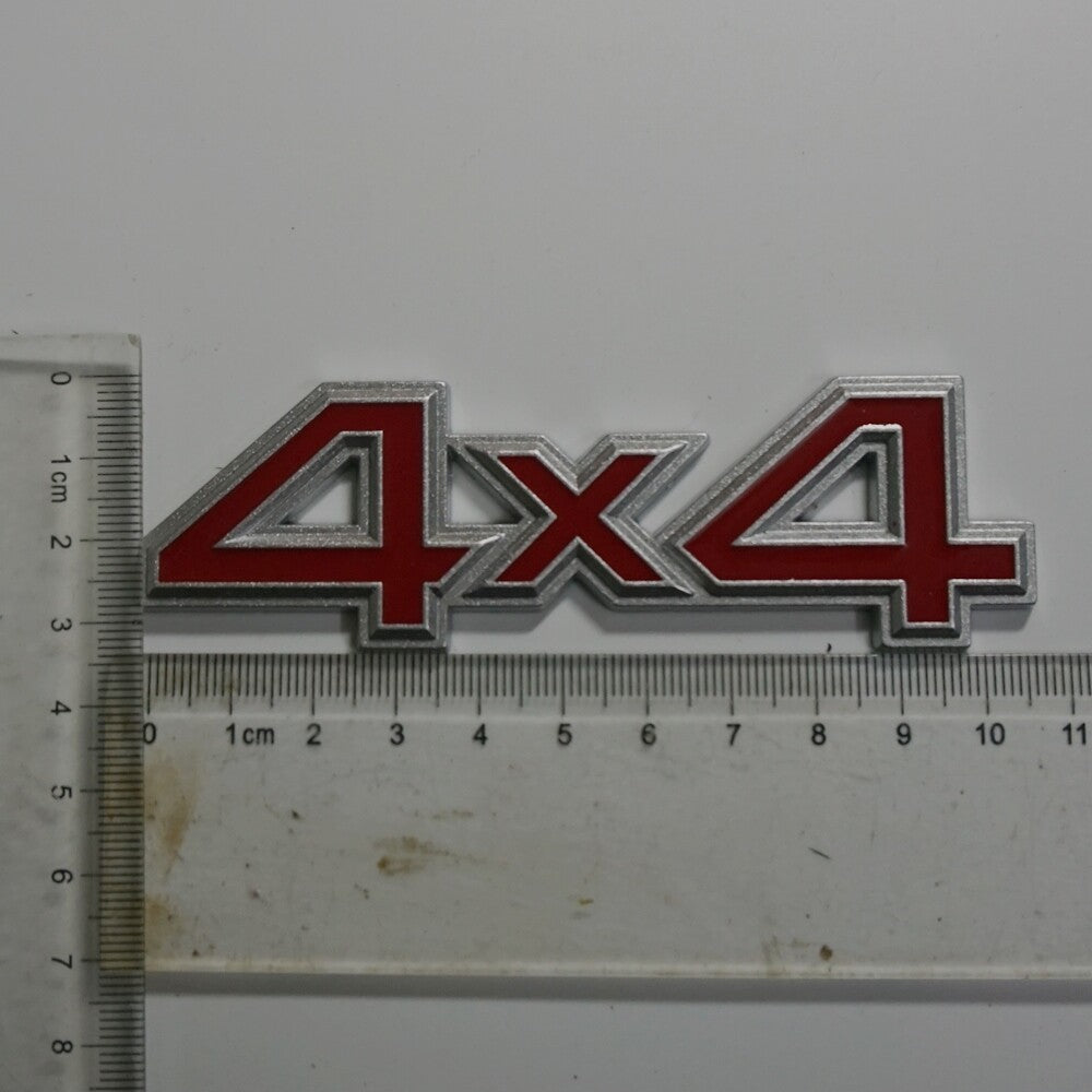 2x Silver Matte Red 4x4 Metal Decal Sticker Badge Emblem Motors SUV Edition Door