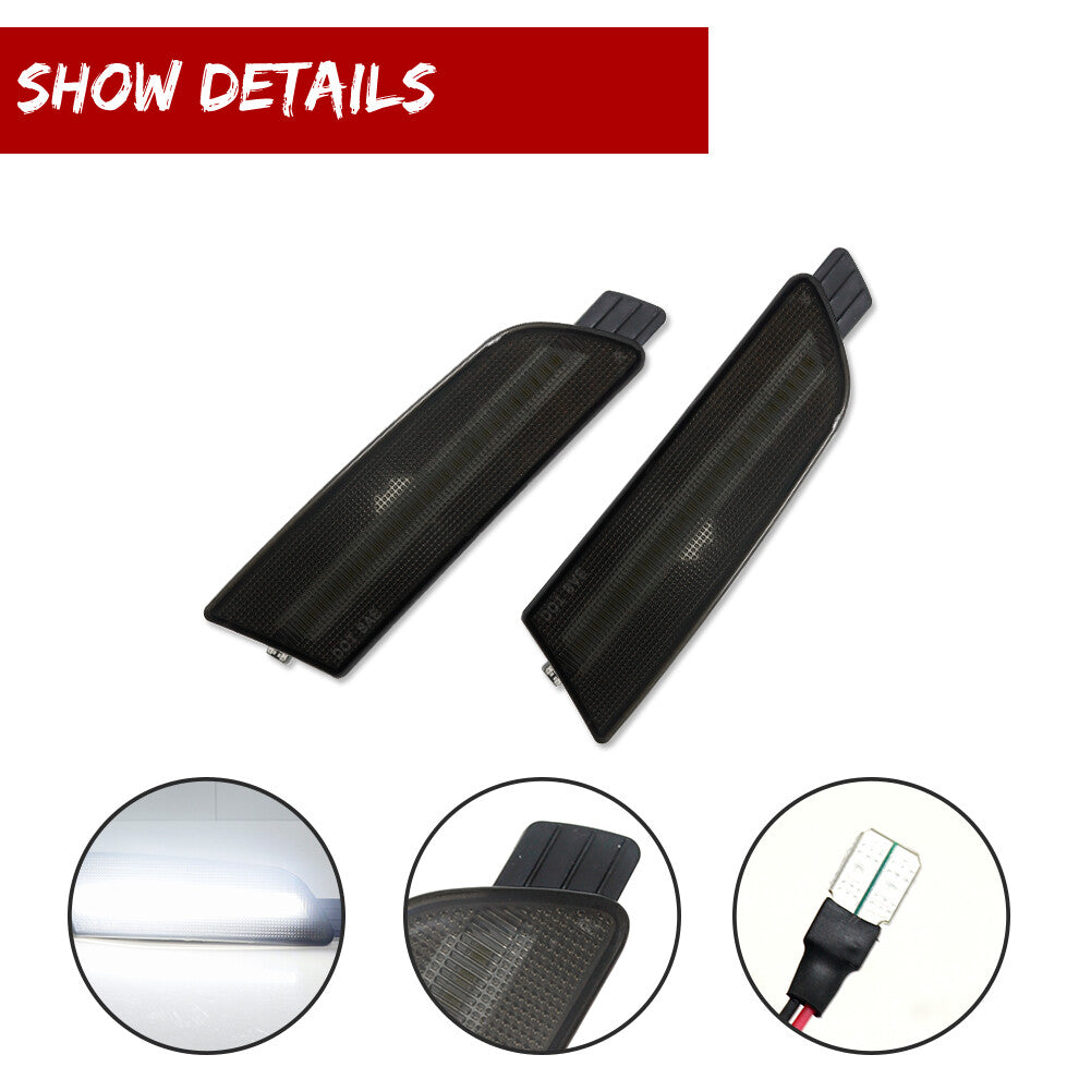 Suitable for 2009-13 for Mazda 6 Smoke Lens White LED Front Corner Side Marker Parking Lights