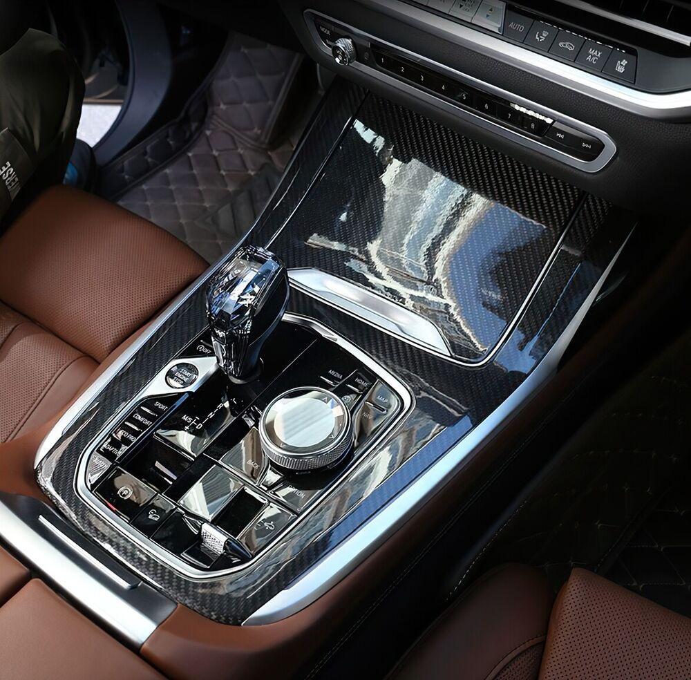 for BMW X5 G05 X7 G07 19-23 Real carbon Gear Shift Panel Center Console Cover2