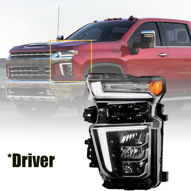 Driver LH LED High Low+DRL Headlight For 2020-2023 for Chevy Silverado 2500HD 3500HD