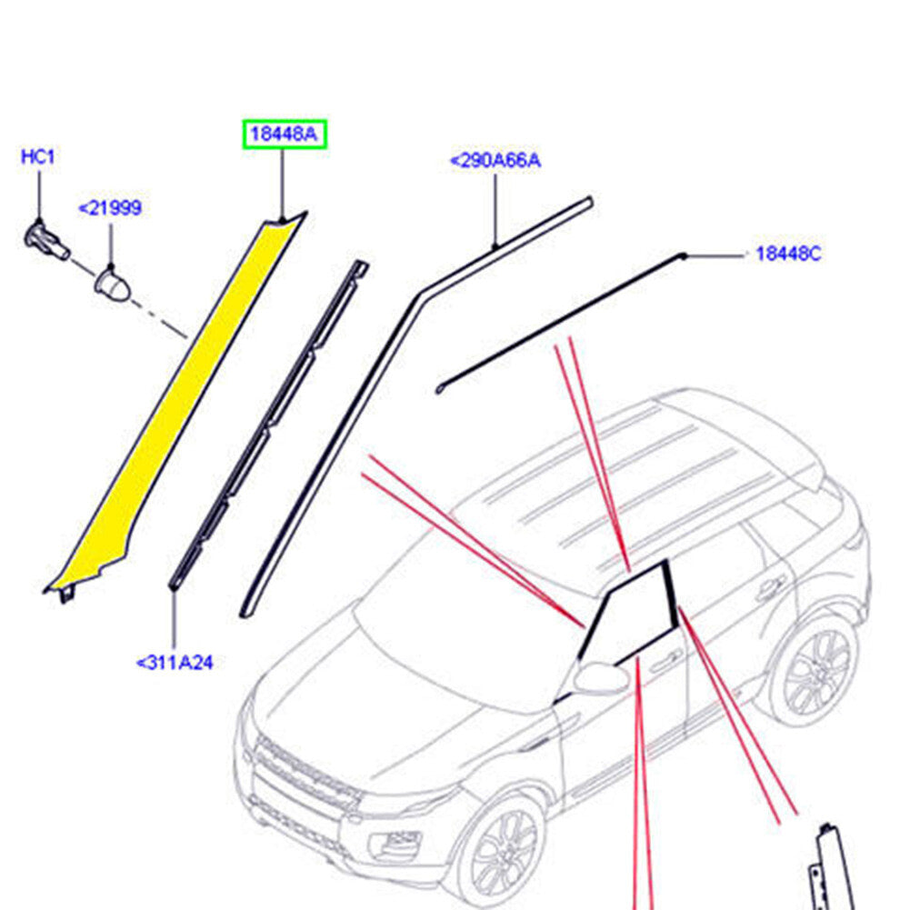 for Land Rover for Range Rover Evoque 2012-2019 Wind Shield A Pillar Trim Molding