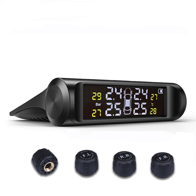 Solar Power Tire Pressure Monitor System Wireless TPMS Monitor External Sensor