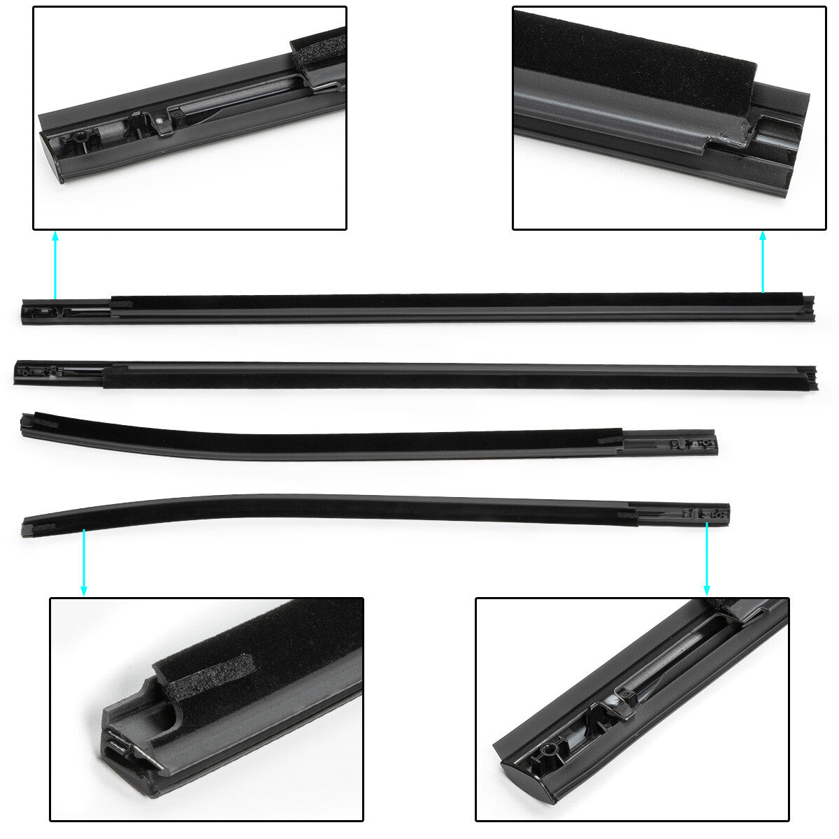 4x Door Belt Line Weatherstrip AB3926201A39AE Rubber Seal for ford RANGER 12-21