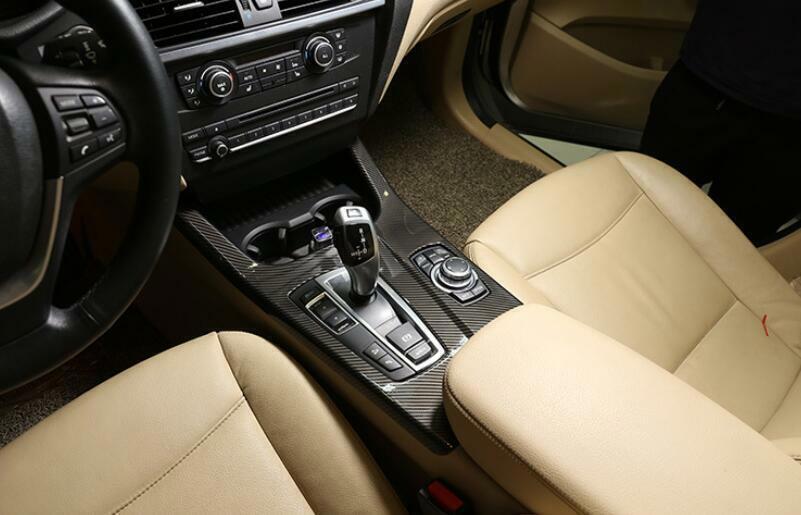 for BMW X3 F25 2014-17 Carbon Fiber Central Console Gear Shift Frame Cover Trim
