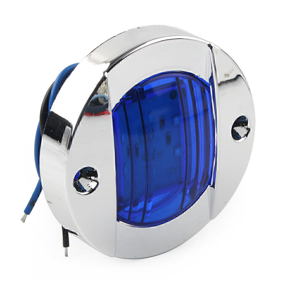 1pc Round 24V LED Side Marker Trailer Lights For Truck Trailer RV Boat Blue