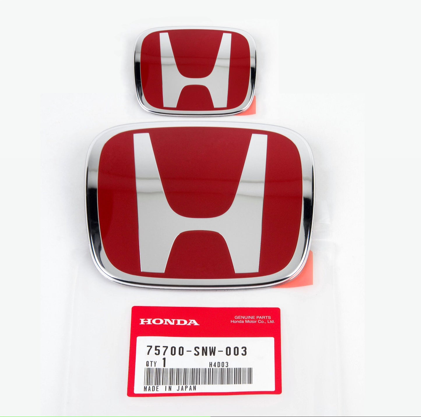 2PC RACING Red H Emblem Front Rear For 06-15 for HONDA for CIVIC SEDAN EX LX SI
