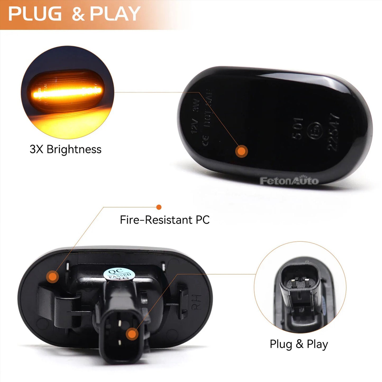 Pair Marker Light Black Turn Indicator for Suzuki for Jimny for Sierra JB74W JB64W 18-23
