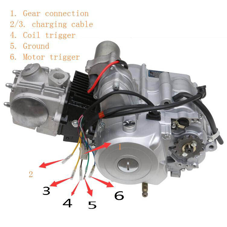 4-stroke 125cc engine and motor kit, semi-automatic, suitable for all-terrain vehicles, go-karts, four-wheel off-road vehicles, and 4-wheeled vehicles.