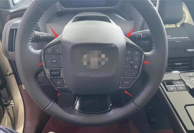 Fit for Toyota bZ4X 23-24 Carbon Fiber Style Steering Wheel Frame Cover Trim 1X