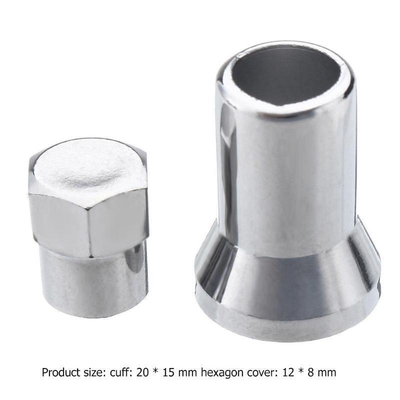 4x Silver Chrome Valve Stem Cap Cover Wheel Sleeve Slide Car/Truck/Bicycle Short