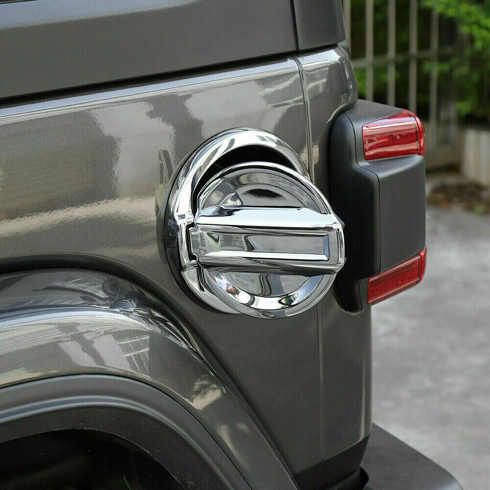for Jeep for Wrangler JL 2018-2022 Chrome Car Fuel Tank Cap Oil Gas Cover Decor Trim