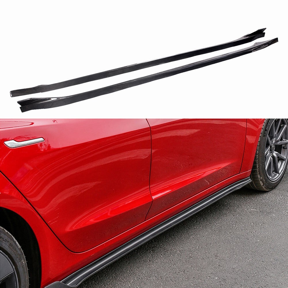 New Carbon Fiber Front/Rear Bumper+Side Skirt Body Kits for 18-23 for Tesla Model 3