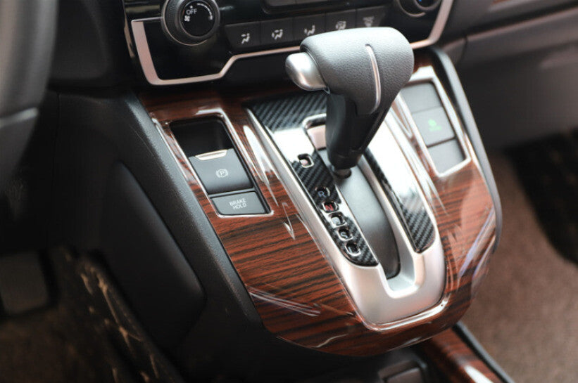 Console Gear Shift Frame Cover Trim for Honda CRV CR-V 2017-2022 Red Wood Grain