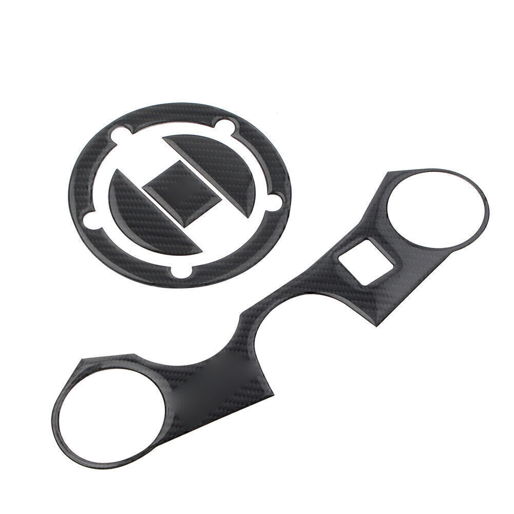 3D Decal Tank Gas Cover Sticker Protector Fit GSXR1000 750 600 Real Carbon Fiber