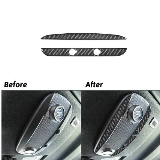 2pcs Carbon Fiber Front Overhead Light Cover Trim for Ford Fiesta 2011-2015