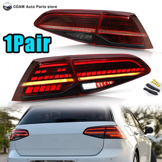 LHRH LED red taillights for Volkswagen for Golf 7 MK7/7.5 GTI 2013-2019 with 4-piece sequential assembly.