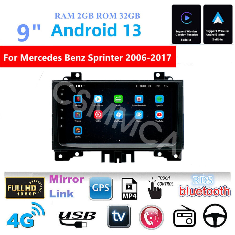 Touch Screen Car Multimedia Player GPS Fit for Mercedes-Benz Sprinter 2006-2017