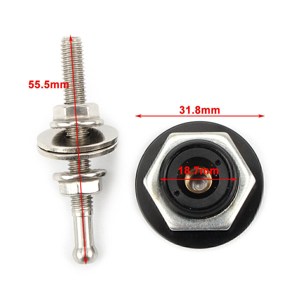 1x Blue Push Button Quick Release Car Bumper Hood Pins Bonnet Lock Latch Clip