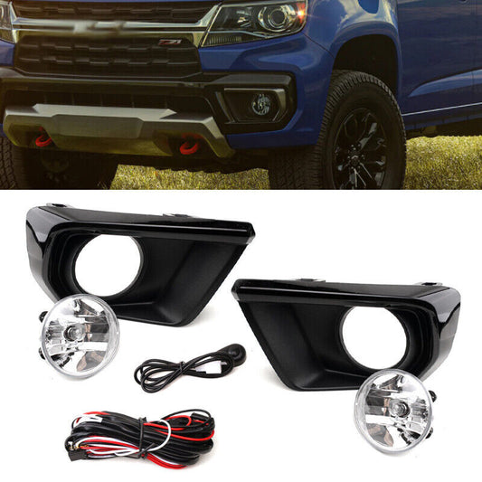 for Chevy Colorado 2020 2021 Front Bumper Fog Lights Lamps w/Wiring Switch Cover