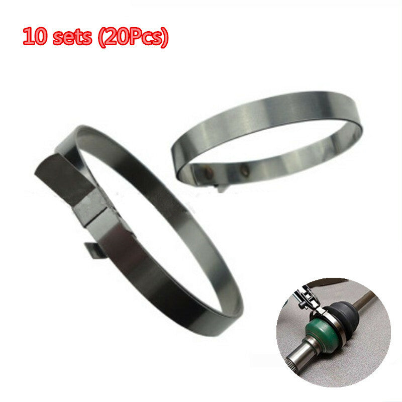 Car Drive Shaft Axle Boot CV Joint Boot Clamps Fastener Clip 10 Sets Large+Small