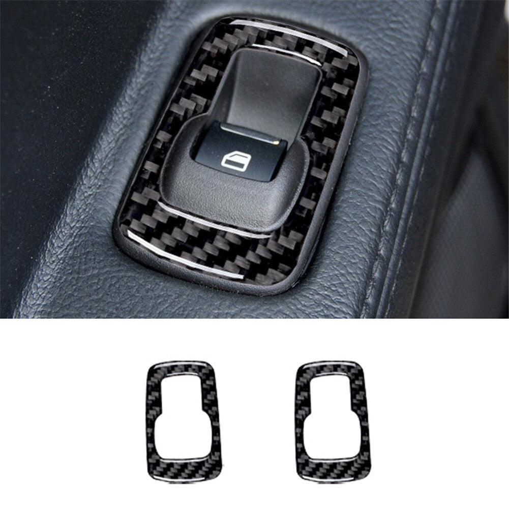 Carbon Fiber Window Switch Buttons Frame Trim Cover for Ford Explorer 2011-2014