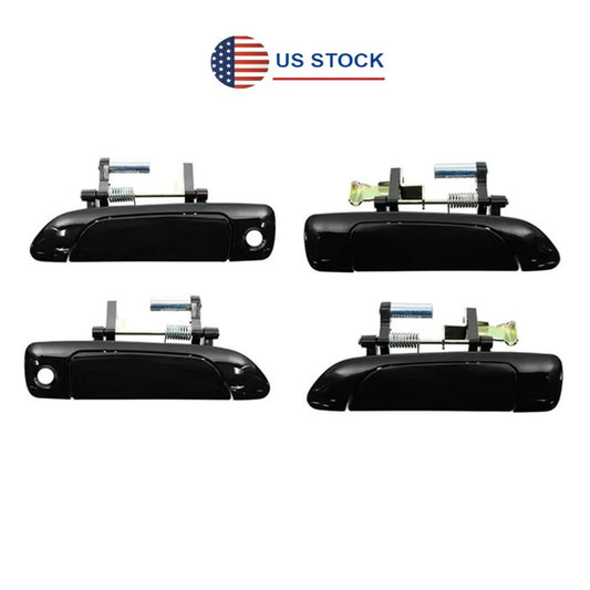 4pcs Front Rear Outside Door Handles Black for Honda for Civic 2001-2005 Sedan