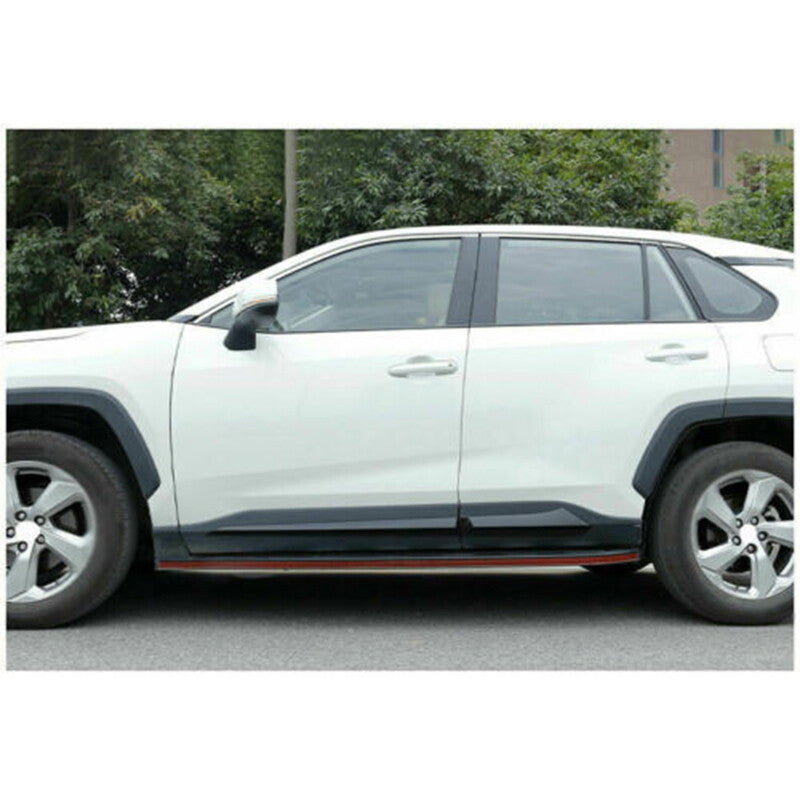 4p for Toyota RAV4 2019-2024 Piano Black Side Door Body Guard Molding Cover Trim