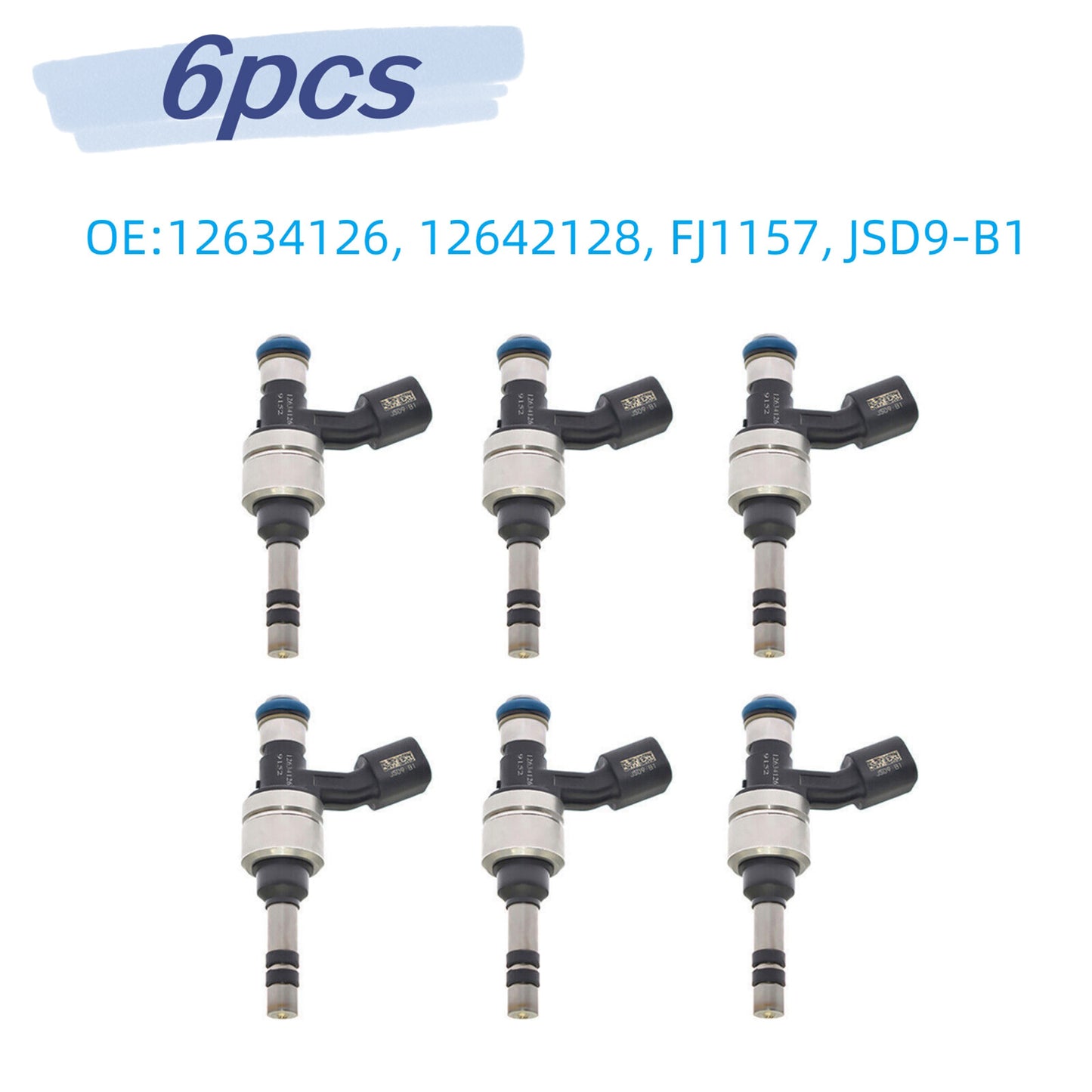 6PCS Fuel injectors for Cadillac ATS CTS SRX XTS for Chevrolet Camaro Impala