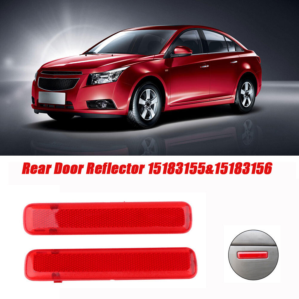 2 Red Panel Light Lens Reflector Rear Door for Chevrolet Silverado for GMC Sierr