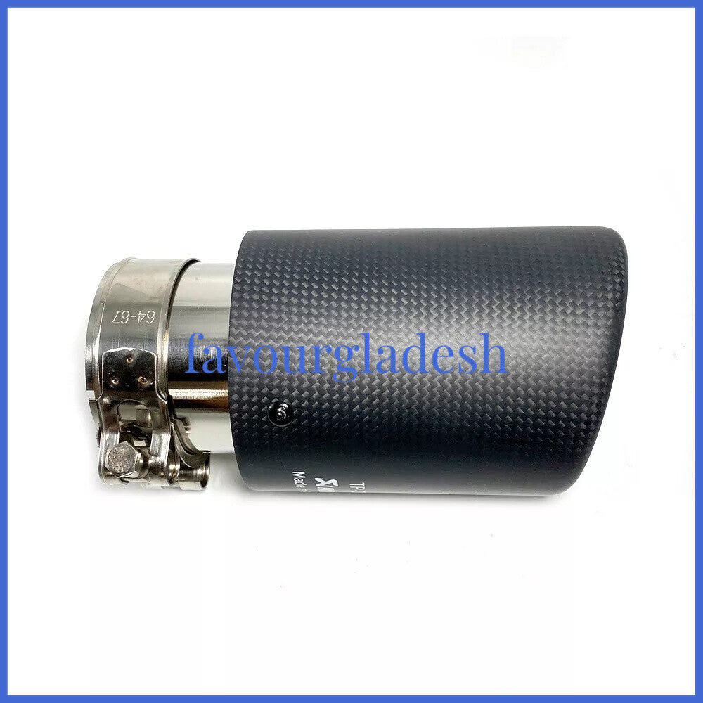 1PCS Akrapovic Glossy Carbon Fiber Exhaust tip 63-114mm Universal End Tail pipe