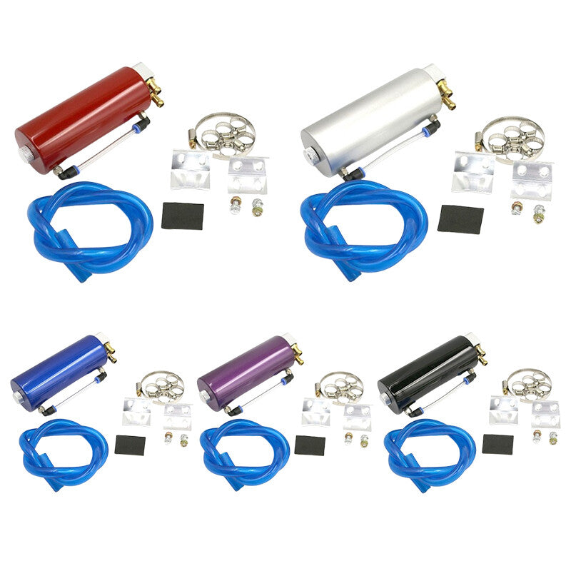 Oil Catch Tank Reservoir Breather Can Billet Aluminum High Capacity Engine Blue