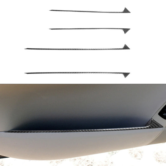 for Mercedes R-Class 2009-2012 4Pcs Door Storage Trim Strip Cover Carbon Fiber