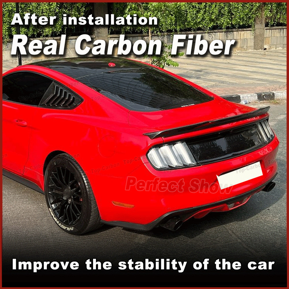 for Ford for Mustang GT GT350 2015-2017 Matt REAL Carbon Rear Trunk Lip Spoiler Wing