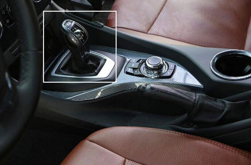for BMW 2013-2015 X1 E84 ABS Carbon Fiber Gear Shift Knob Shifter Lever Trim 1P