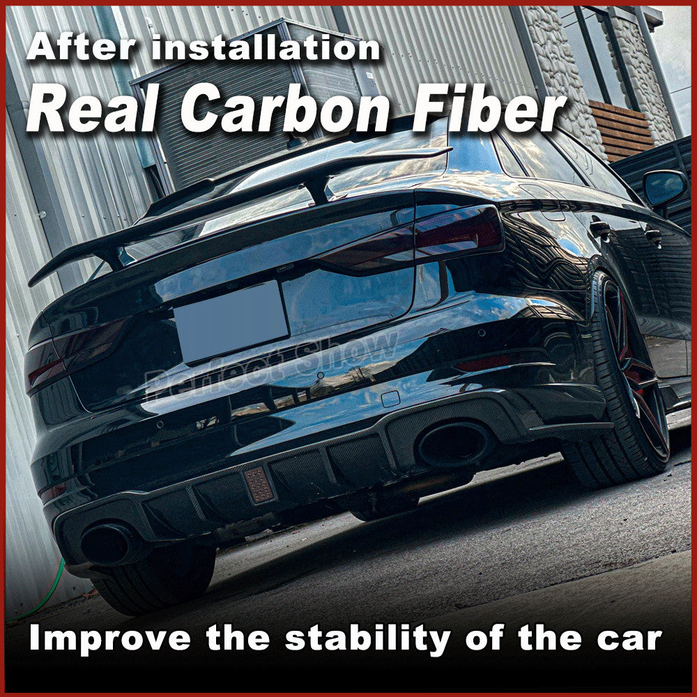 Fit for Audi RS3 8V Sedan 2017-2019 REAL CARBON Rear Bumper Diffuser Spoiler Lip