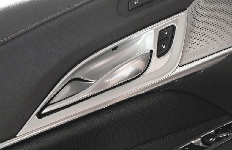 Inner Door Handle Bowl Frame Trim 4P ABS Matte Silver for Cadillac CT4 2020-2024