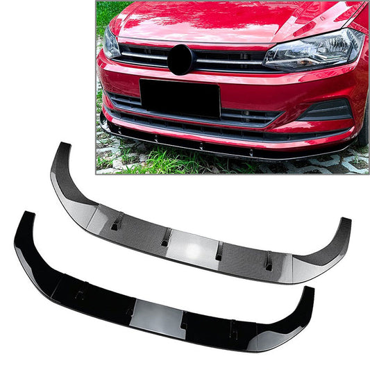 Front Bumper Splitter Spoiler Lip for Volkswagen Polo MK6 2018-2023