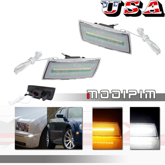 Switchback with LED transparent side marker turn signals for 2005-10 for Chrysler 300