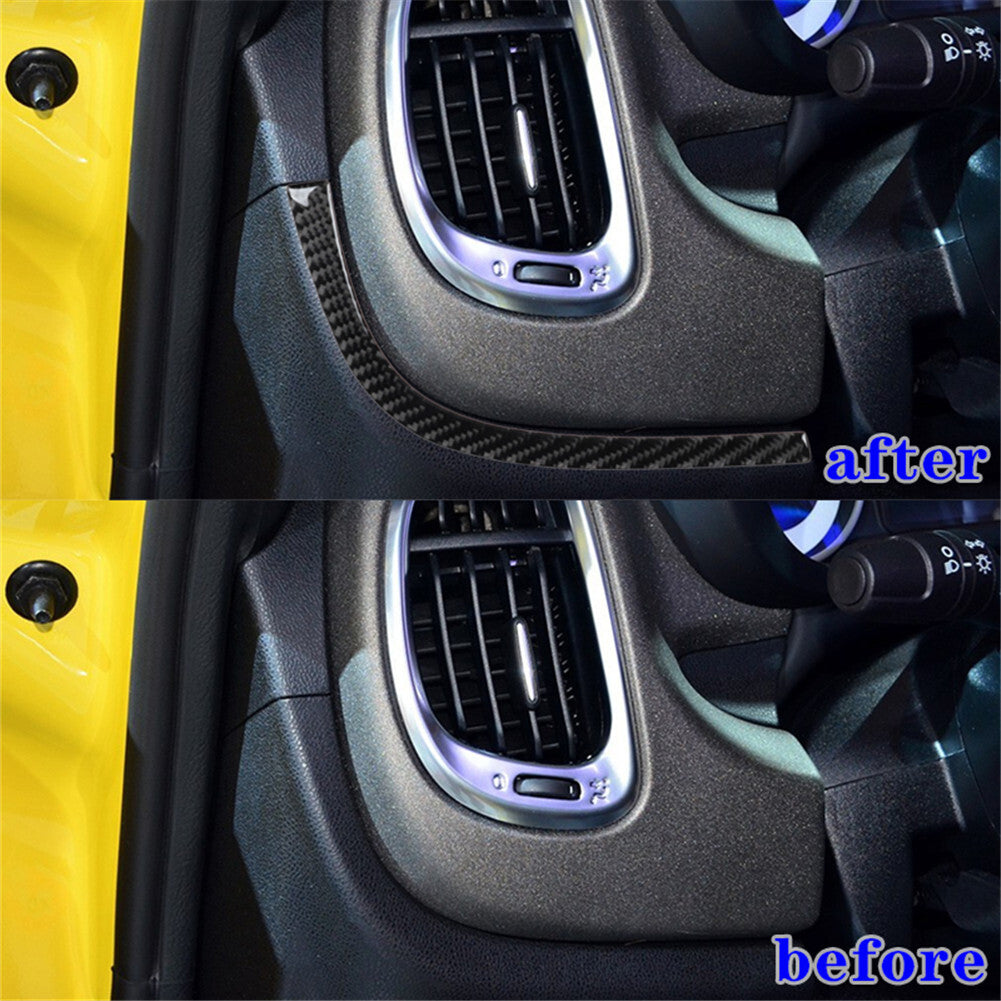 Carbon Fiber Air Vent Strip Strip Trim For 2014-2017 for Fiat 500L