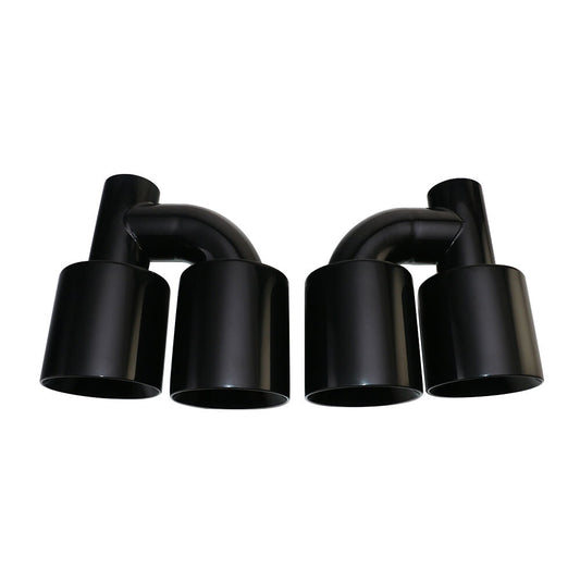 2PCS 2.5'' ID 3.5'' ID Exhaust End Pipe Tip Stainless Black Dual exhaust tips