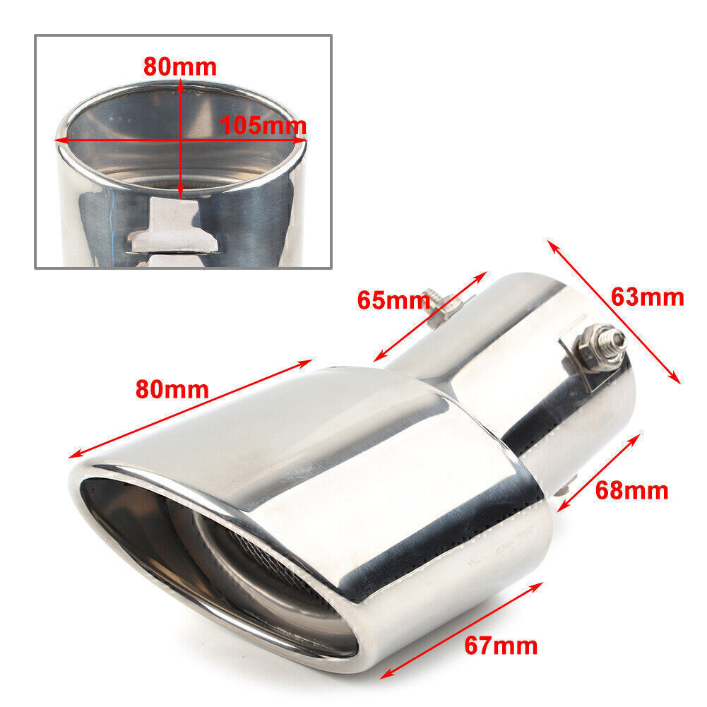 Car stainless steel rear exhaust pipe muffler, pointed round part, durable