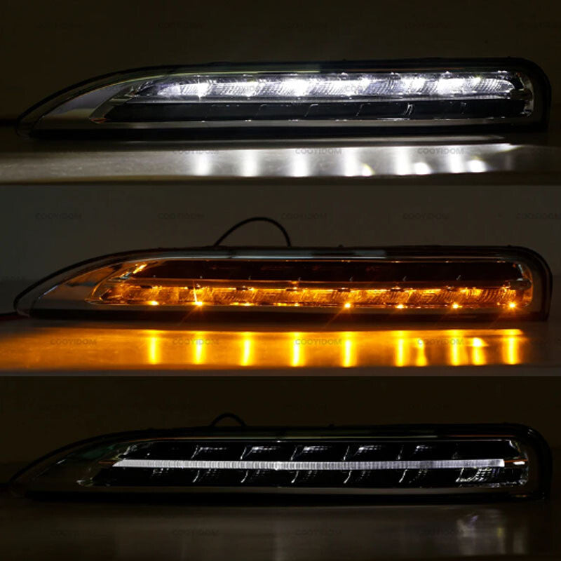 LED daytime running lights for the front bumper of for Porsche for Cayenne 2011-2014