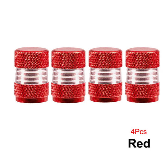4-piece car tire valve cover rod air dust cover, red, suitable for Lexus