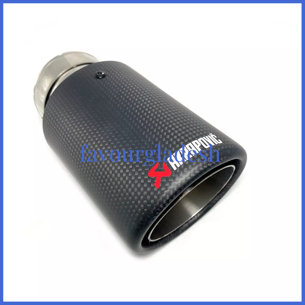 1PCS Akrapovic Matte Carbon Fiber Exhaust tip 63-101mm Universal End Tail pipe