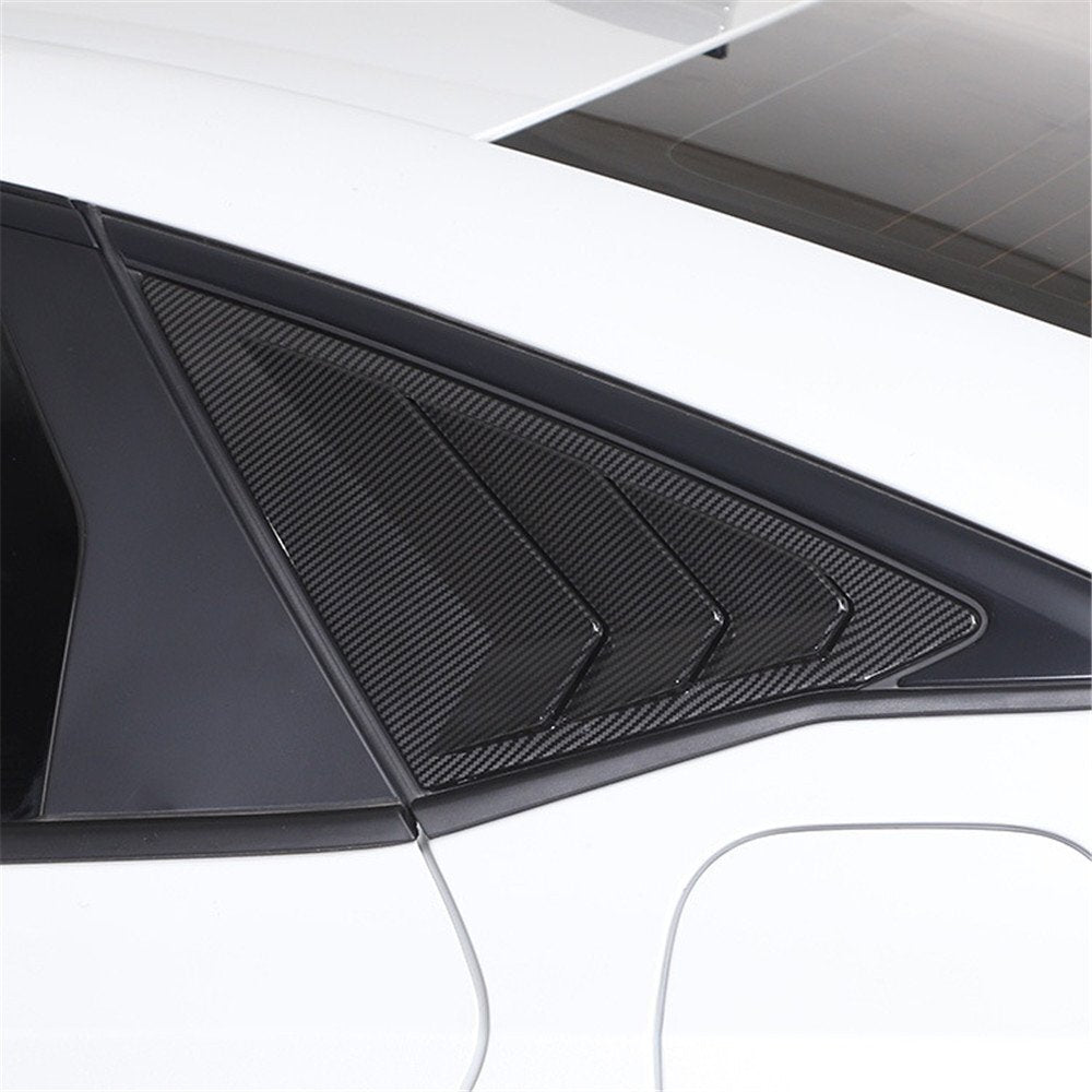 Rear Window Triangular Glass Shutter Trim for Honda for Civic 11th 2022-23ABS Carbon