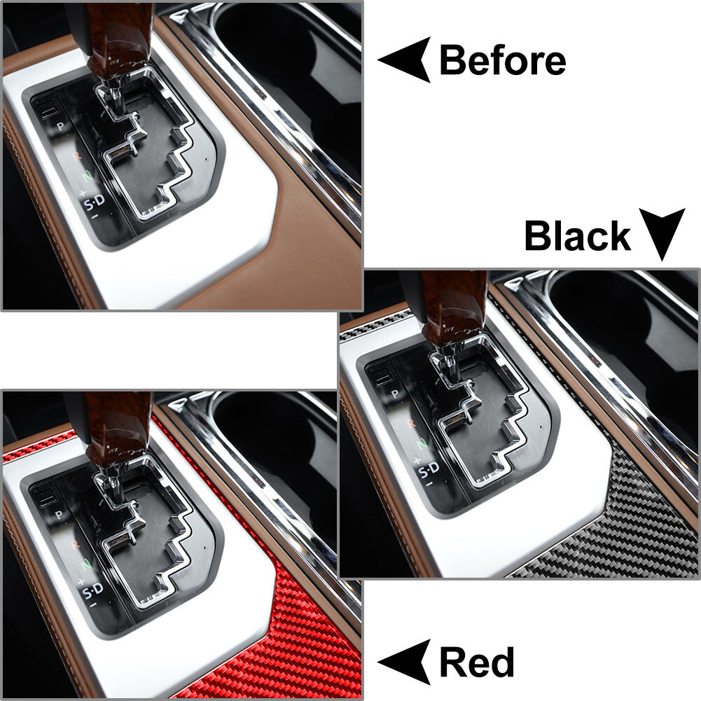 Carbon Fiber Gear Shift Panel Outer Frame Trim for Toyota Tundra 2014-2021 2016