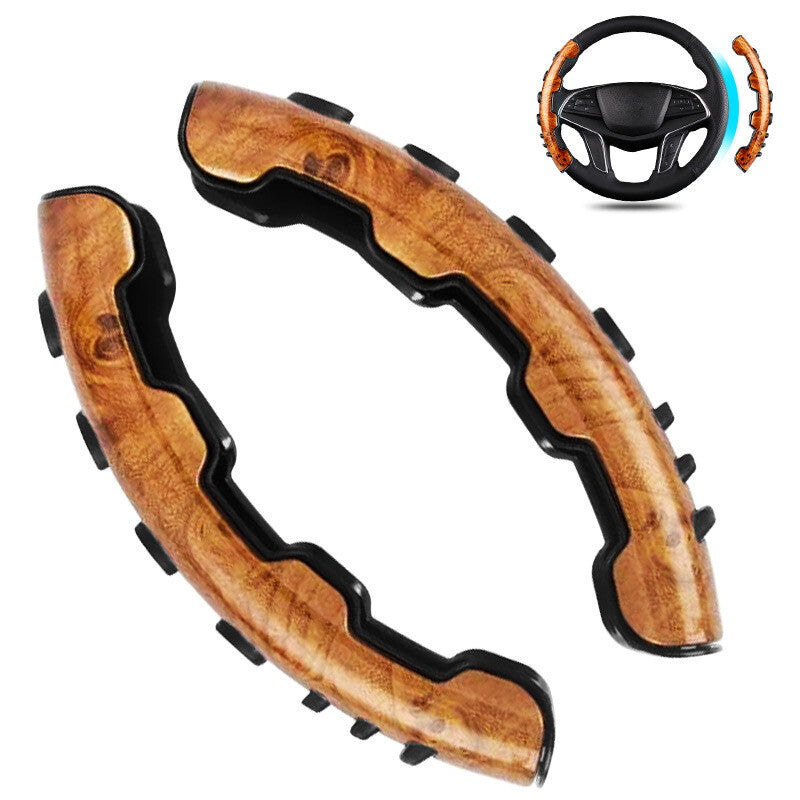 Wood Grain Universal Car Steering Wheel Booster Cover Trim Non Slip Accessories